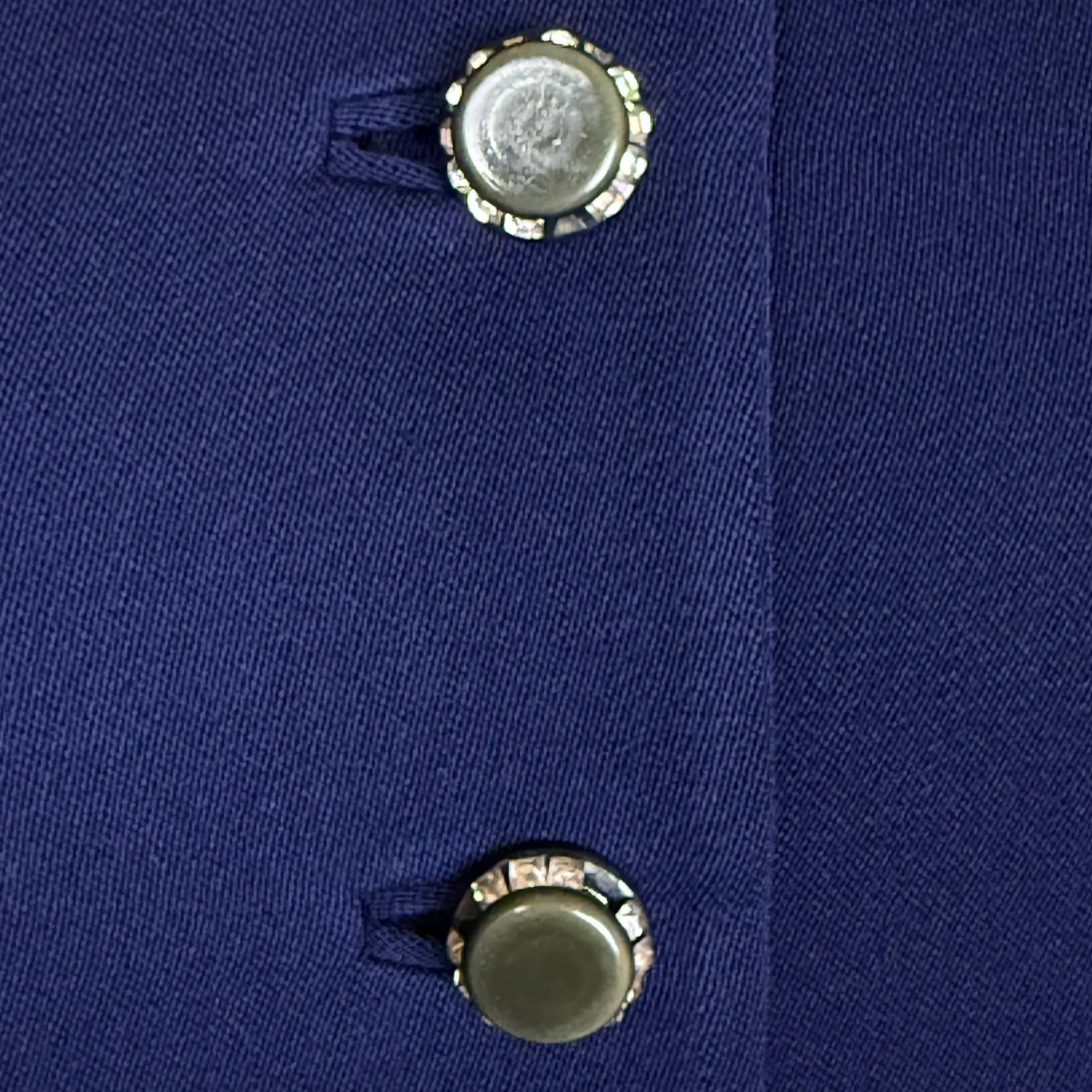 Vintage 1940s Skirt Suit Blue Wool Gabardine Size Medium 28”