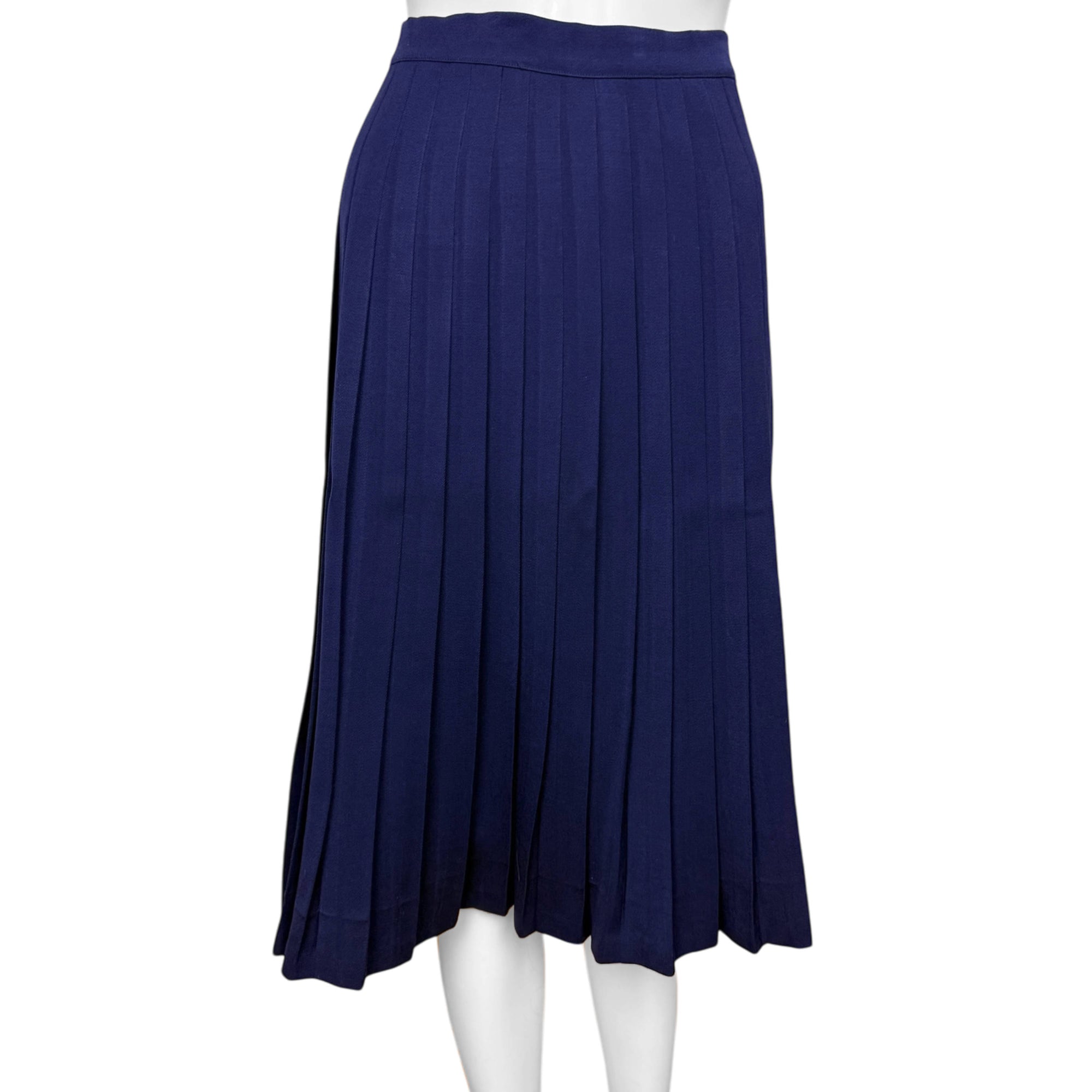 Vintage 1940s Skirt Suit Blue Wool Gabardine Size Medium 28”