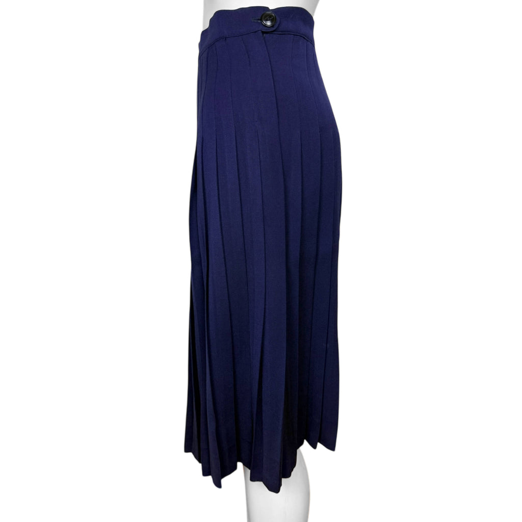 Vintage 1940s Skirt Suit Blue Wool Gabardine Size Medium 28”