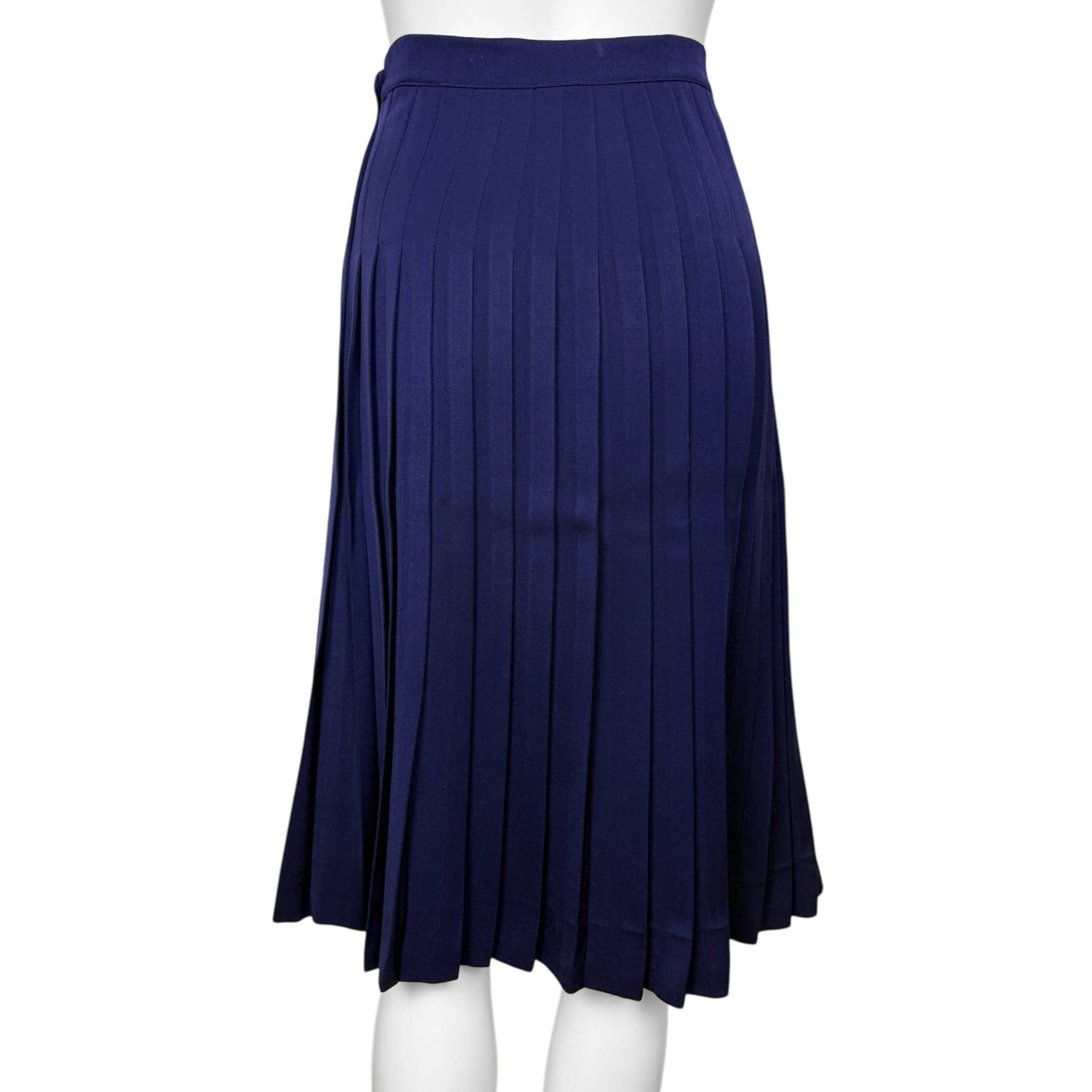 Vintage 1940s Skirt Suit Blue Wool Gabardine Size Medium 28”