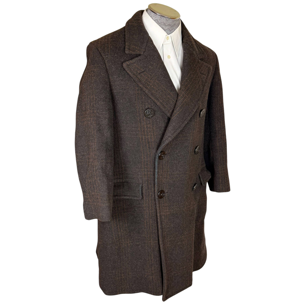 3/4 angle view of 1930s men's car coat
