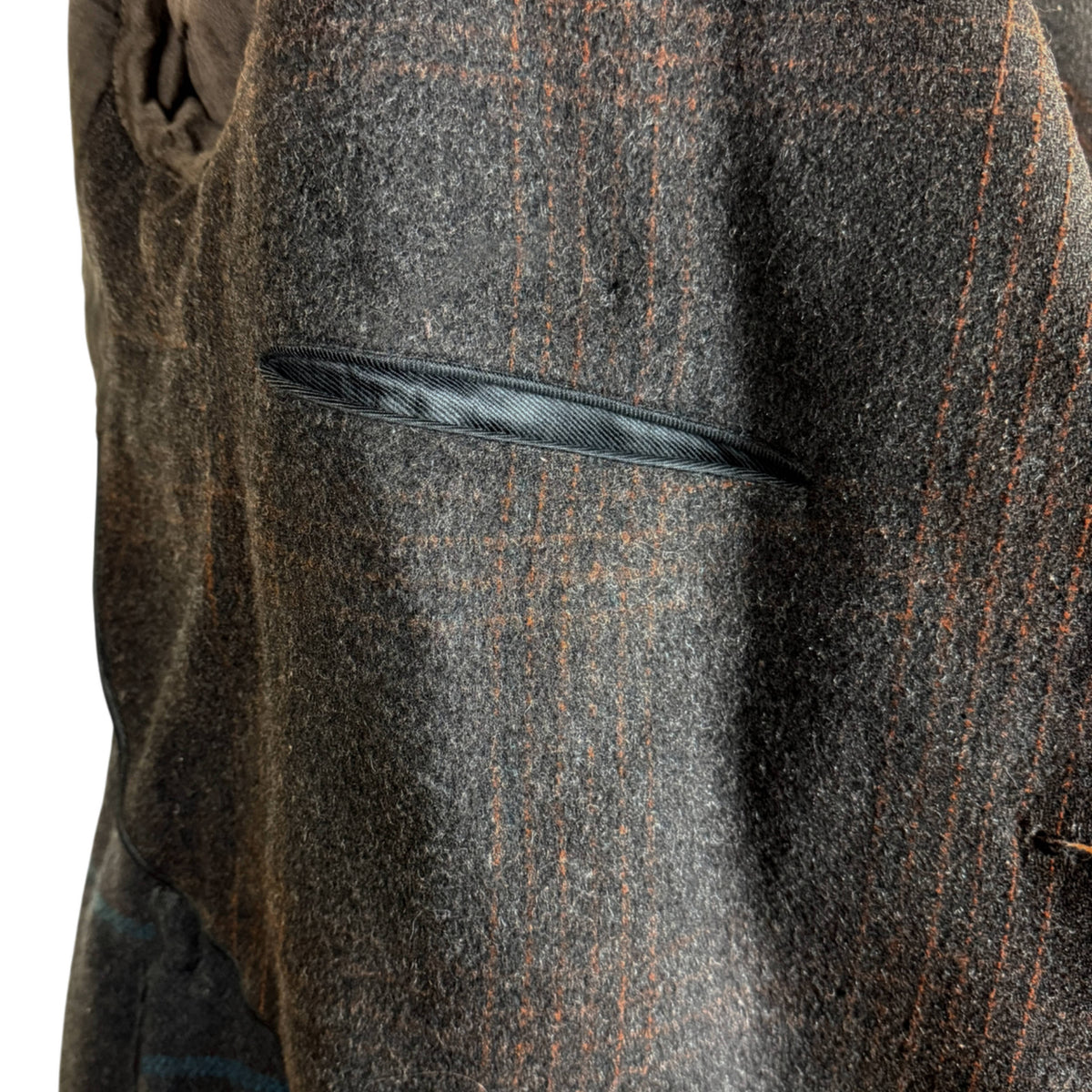 interior pocket of 1930s overcoat