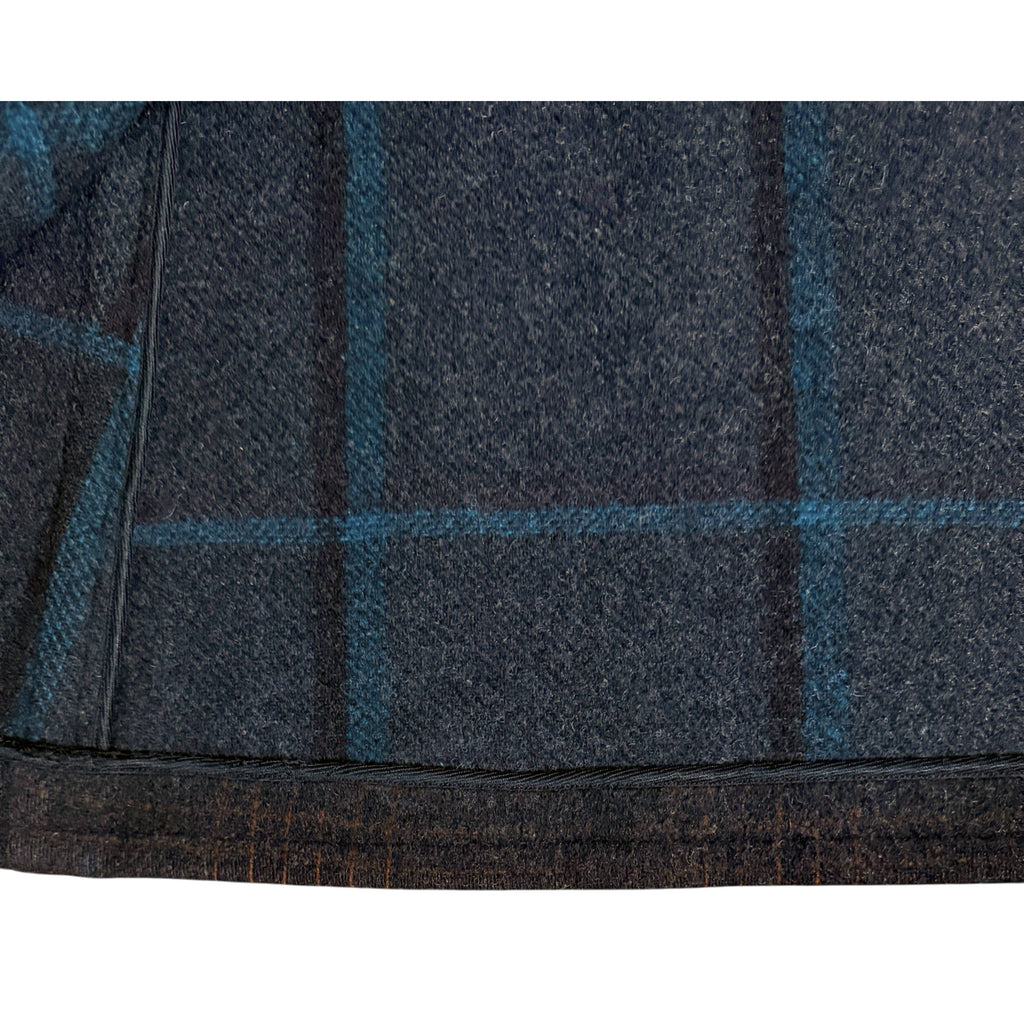 close-up of hem finishing on 30s car coat