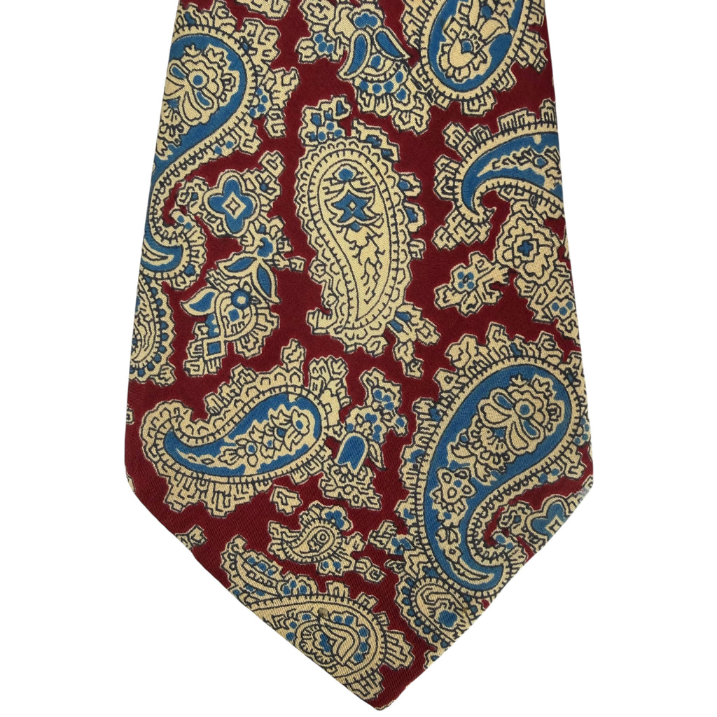 Wide 1940s Swing Era paisley tie with red ground