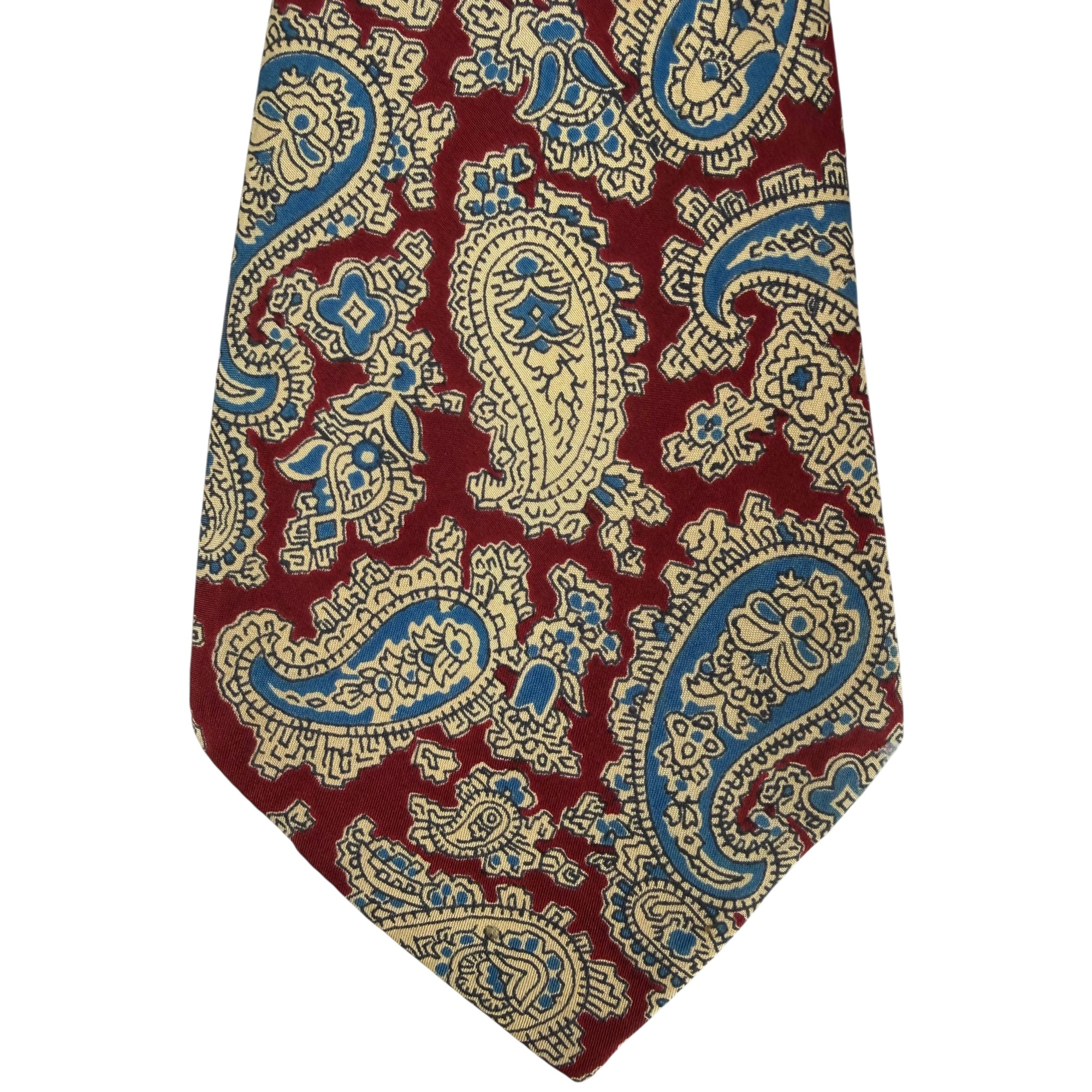Wide 1940s Swing Era paisley tie with red ground