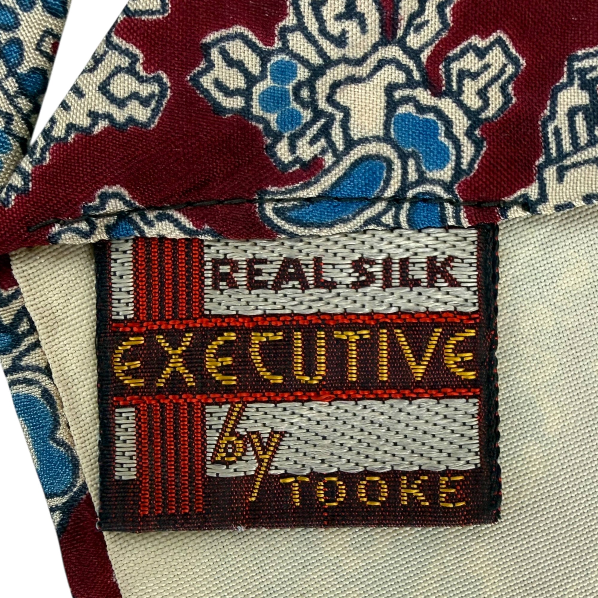 Real Silk Executive by Tooke label on 1940s Canadian necktie