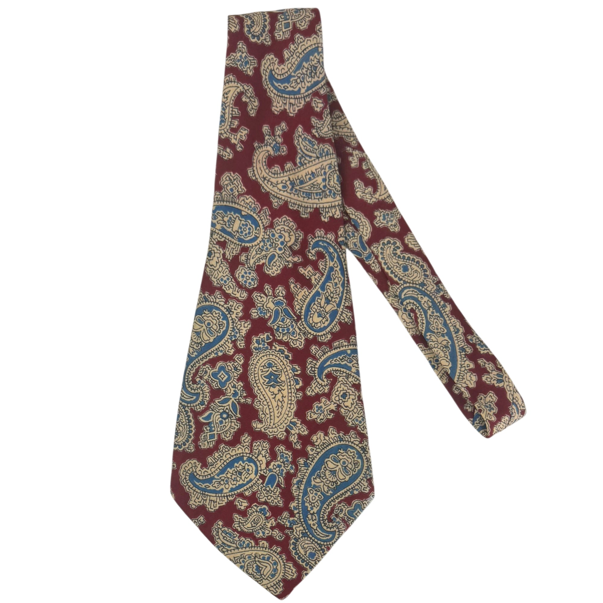 Vintage 1940s Tooke Executive silk paisley necktie red blue 