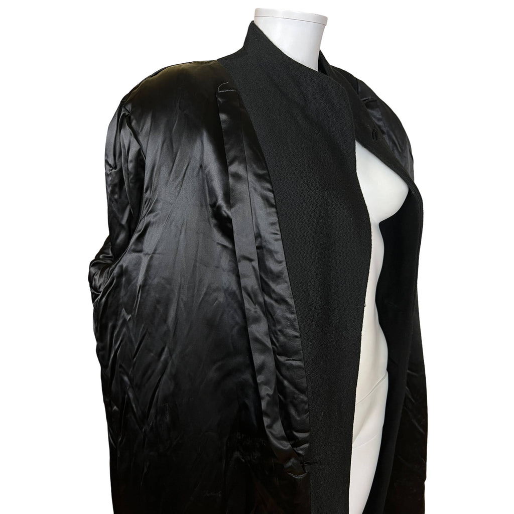Vintage 1940s Ladies Coat Black Wool Size XL