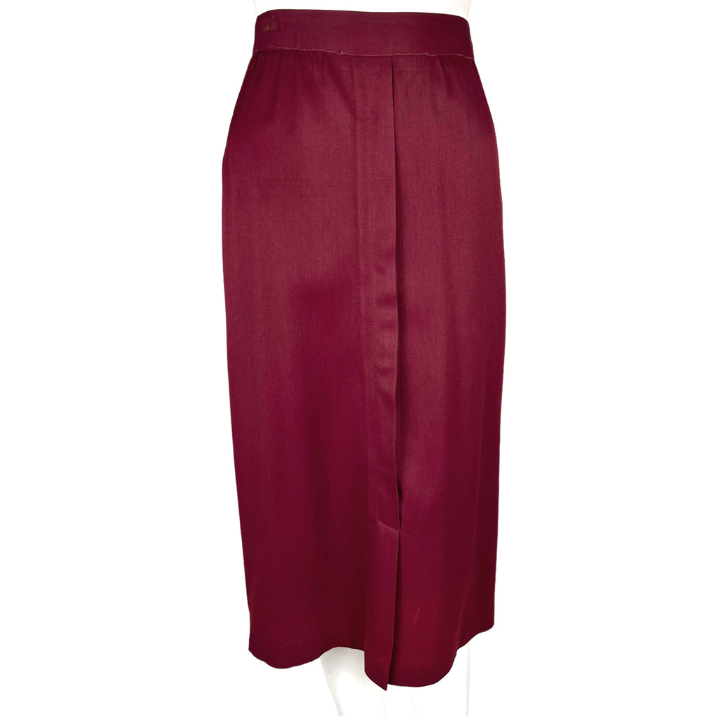 Vintage 1940s Skirt Suit Wool Gabardine Dark Raspberry Sz M