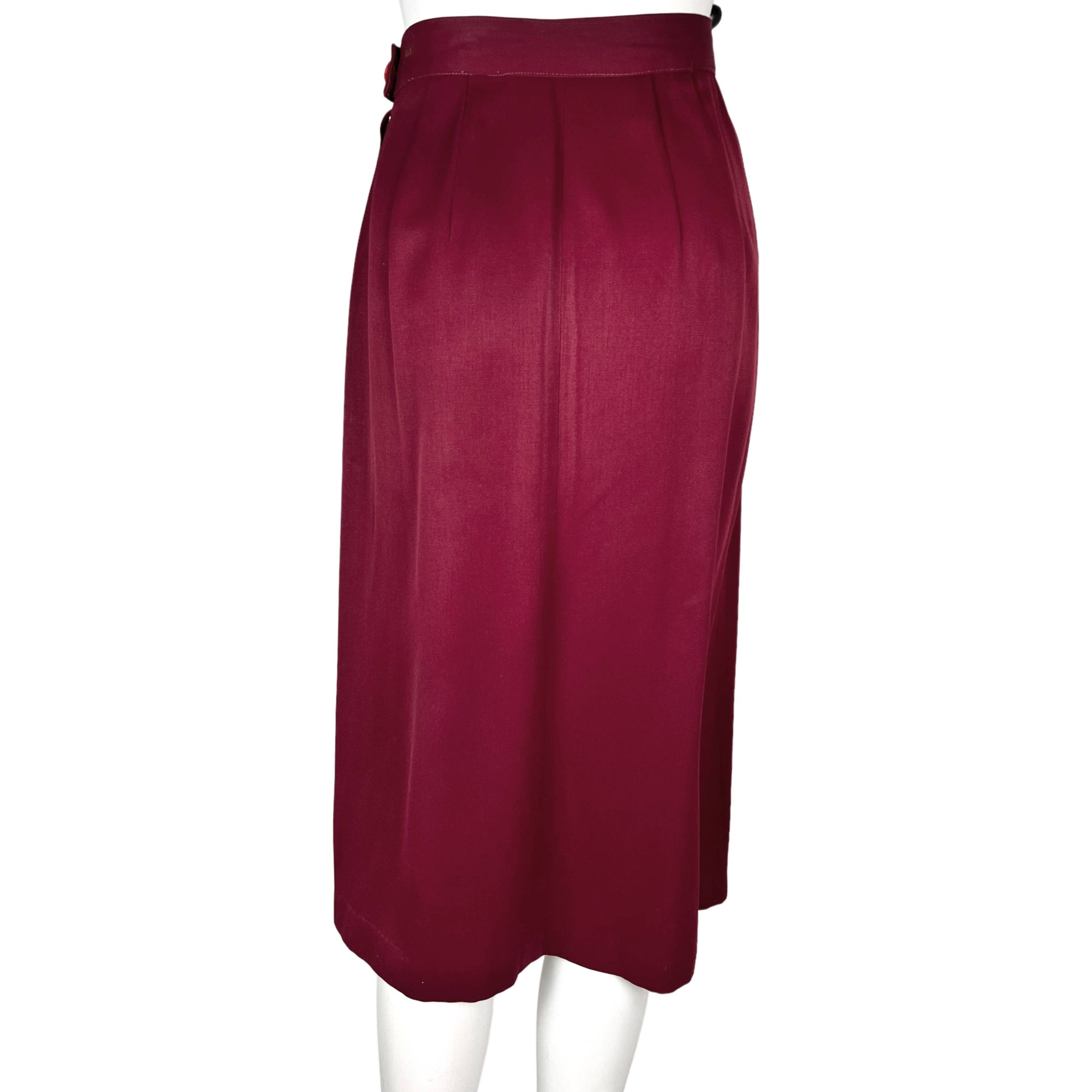 Vintage 1940s Skirt Suit Wool Gabardine Dark Raspberry Sz M