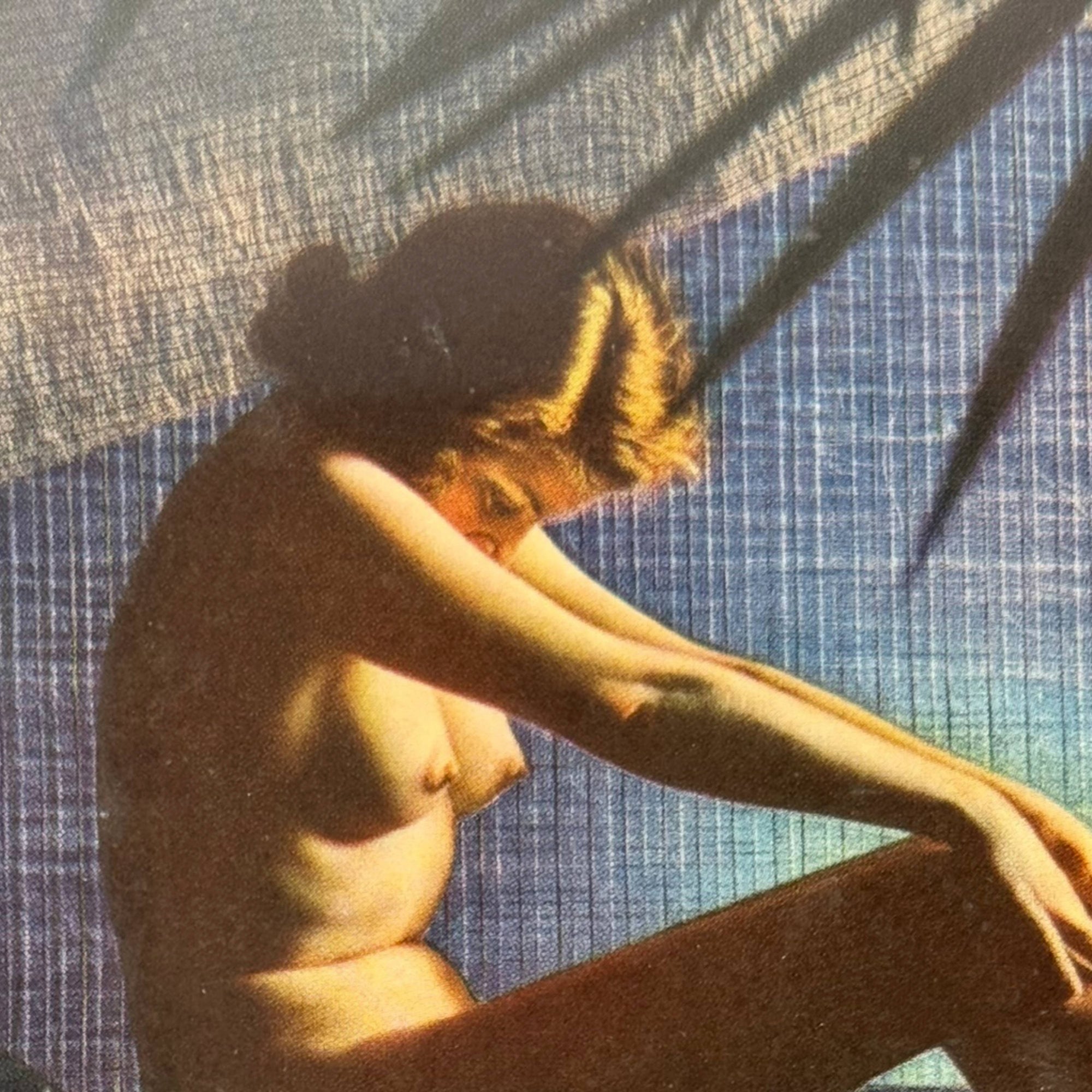 Vintage 1930s 1940s Nude Art Print Shadow Study Seated Woman