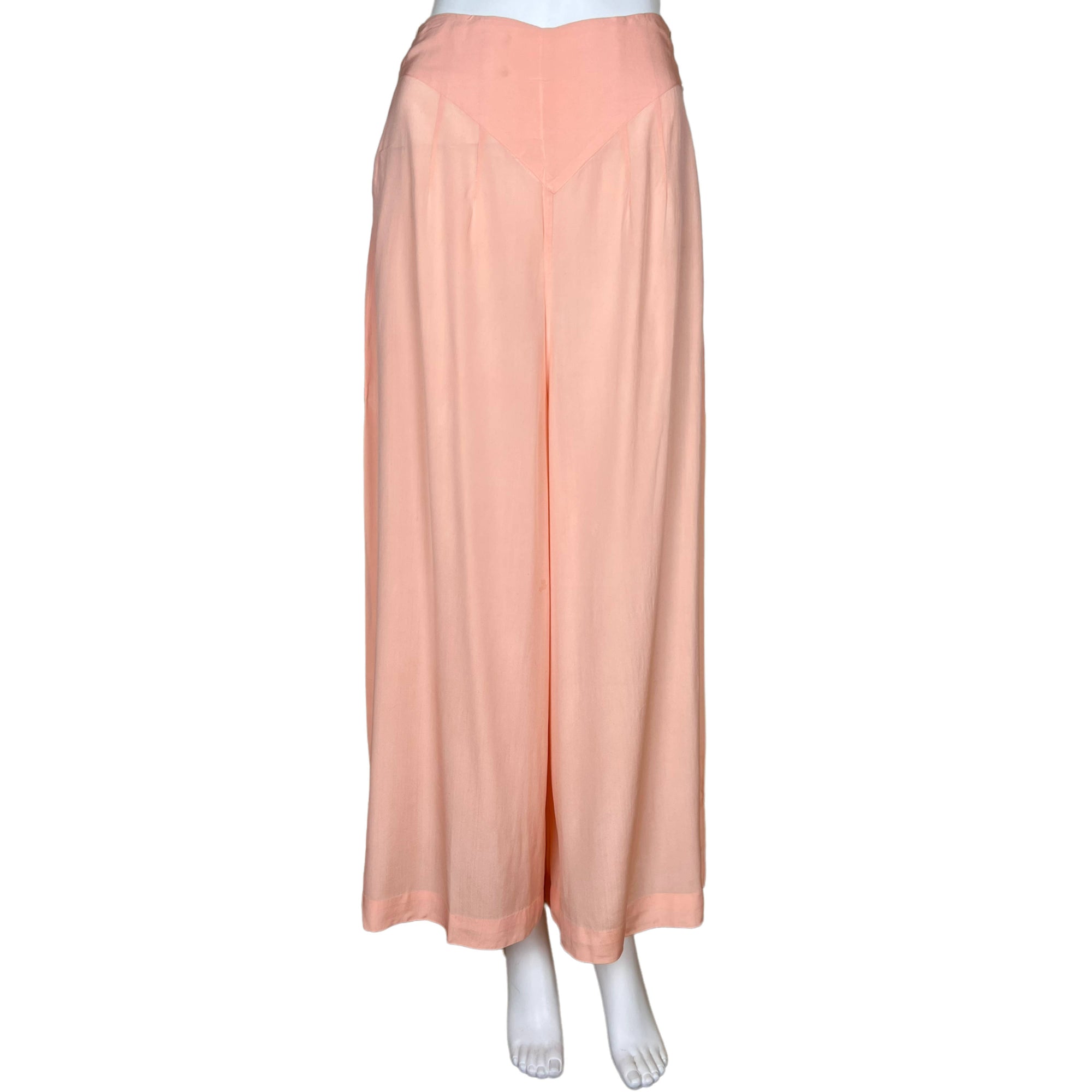 1940s Vintage Silk Pyjamas Peachy Pink Ladies Size M