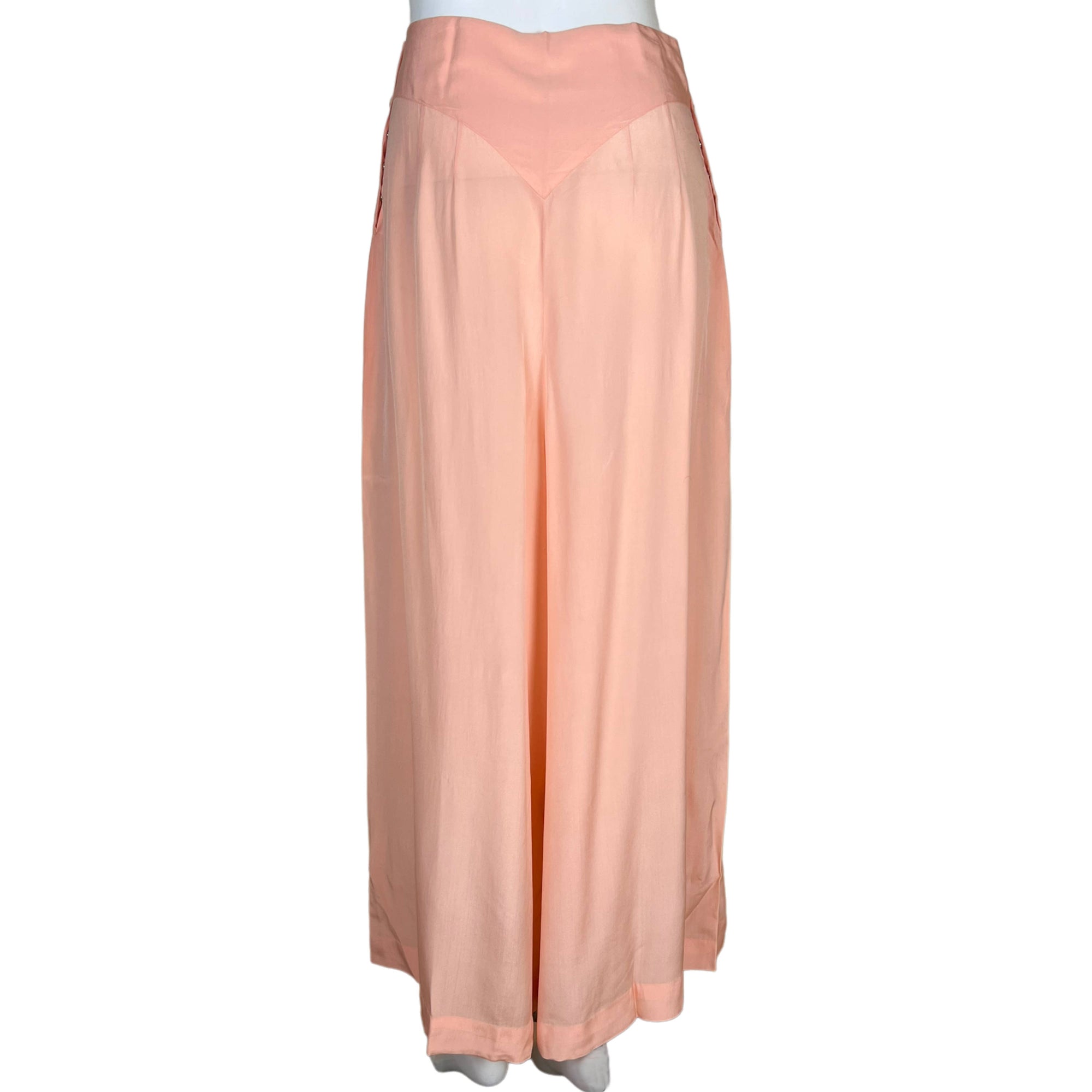 1940s Vintage Silk Pyjamas Peachy Pink Ladies Size M