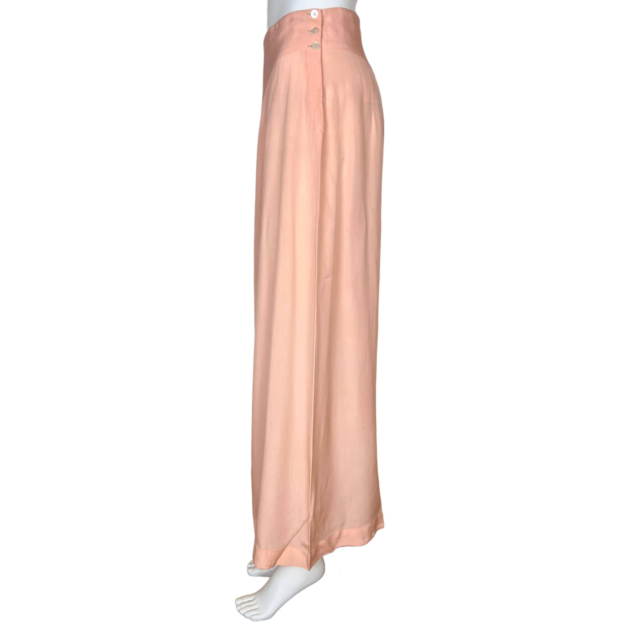 1940s Vintage Silk Pyjamas Peachy Pink Ladies Size M