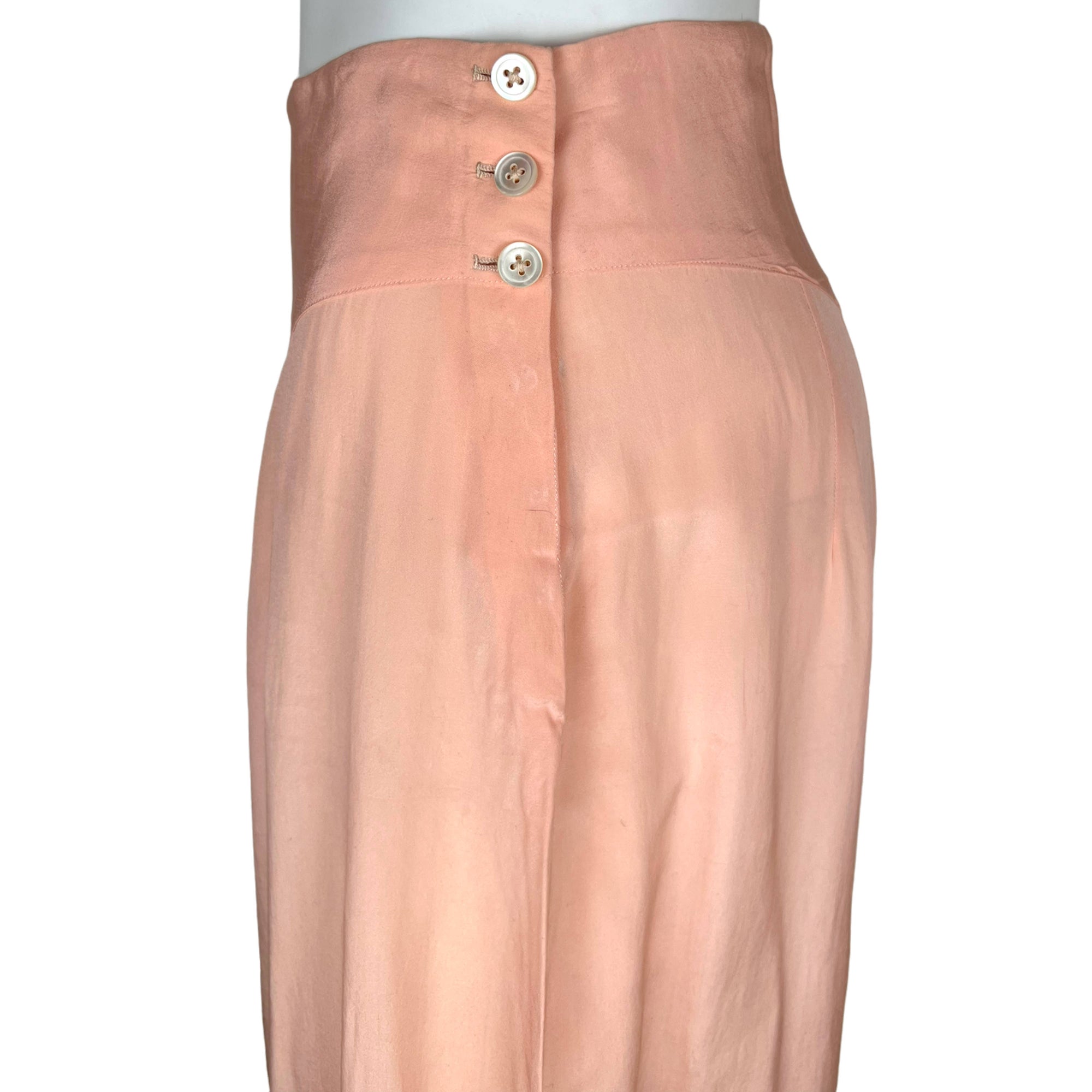 1940s Vintage Silk Pyjamas Peachy Pink Ladies Size M