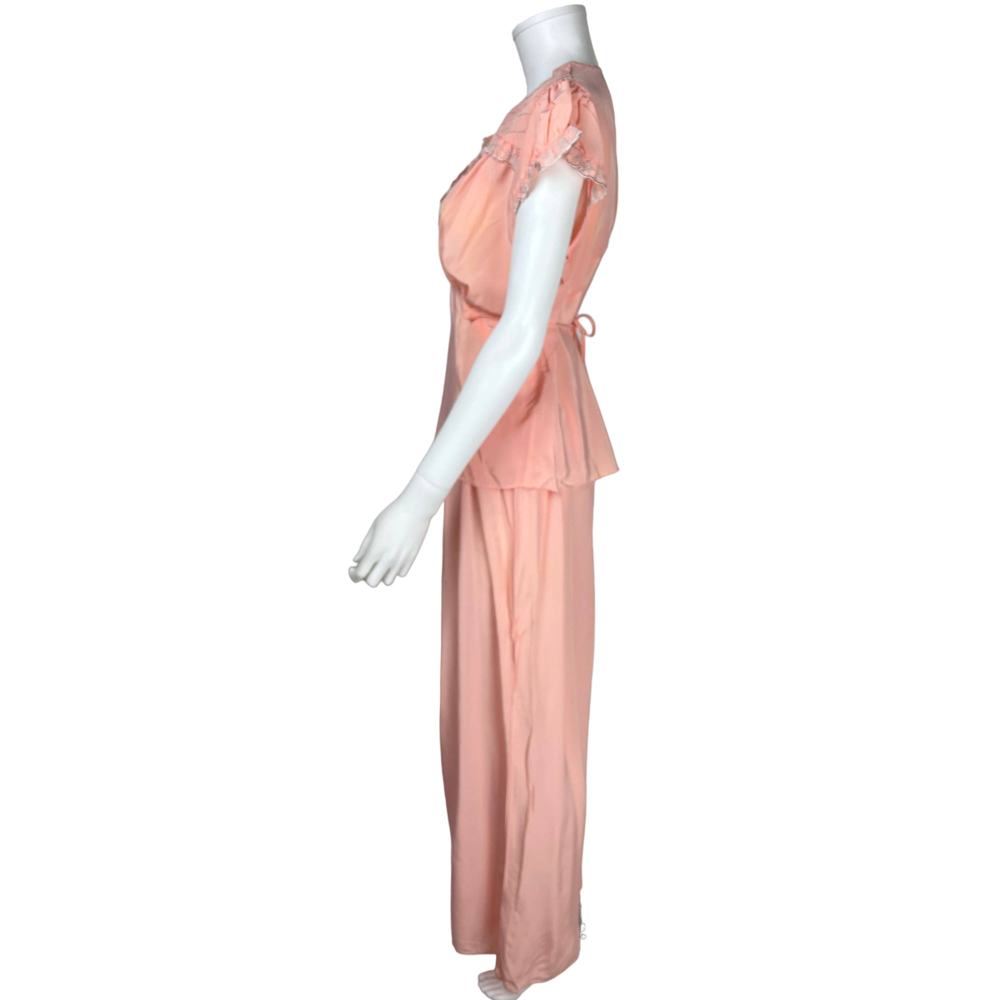 Vintage 1940s Ladies Pyjamas Rayon Lounging Pajamas Size L