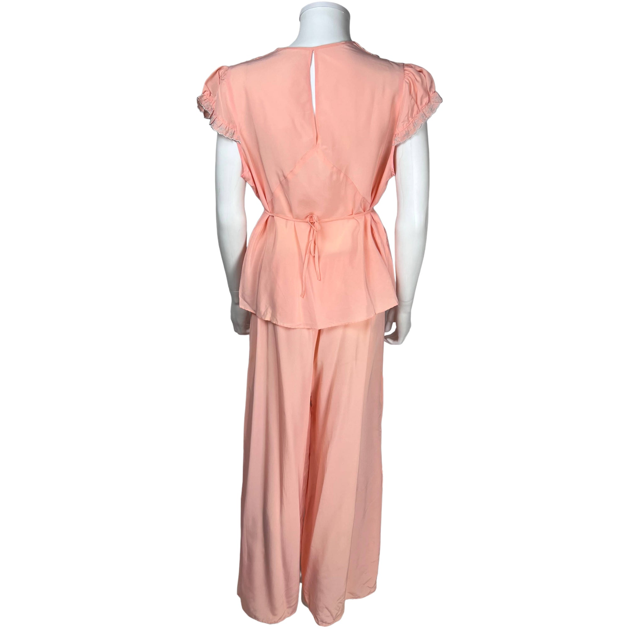 Vintage 1940s Ladies Pyjamas Rayon Lounging Pajamas Size L