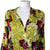 Vintage 1940s Day Dress Rose Pattern Rayon Jersey Sz L XL