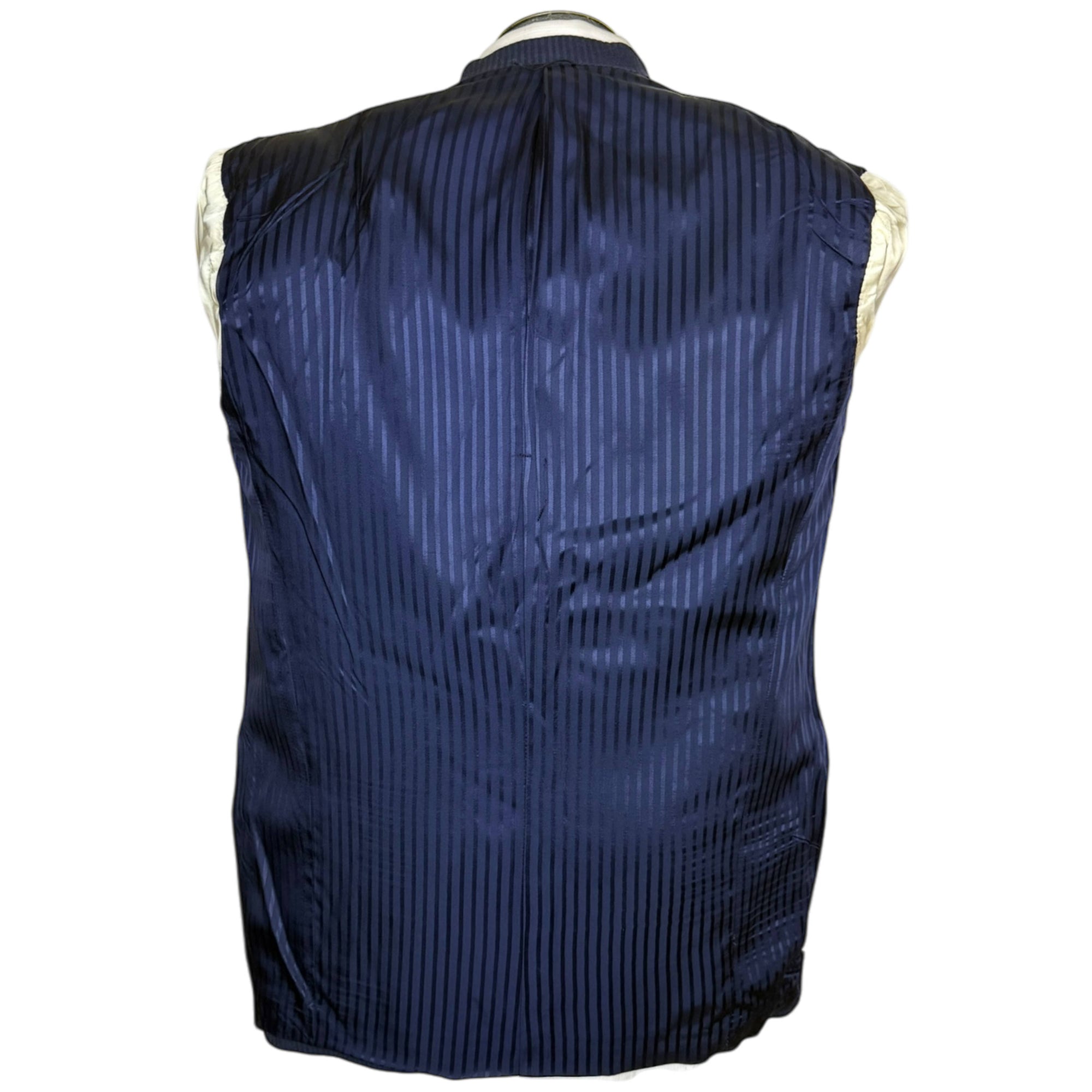 Vintage 1940s Mens Suit Jacket Blue Wool Worsted Size L