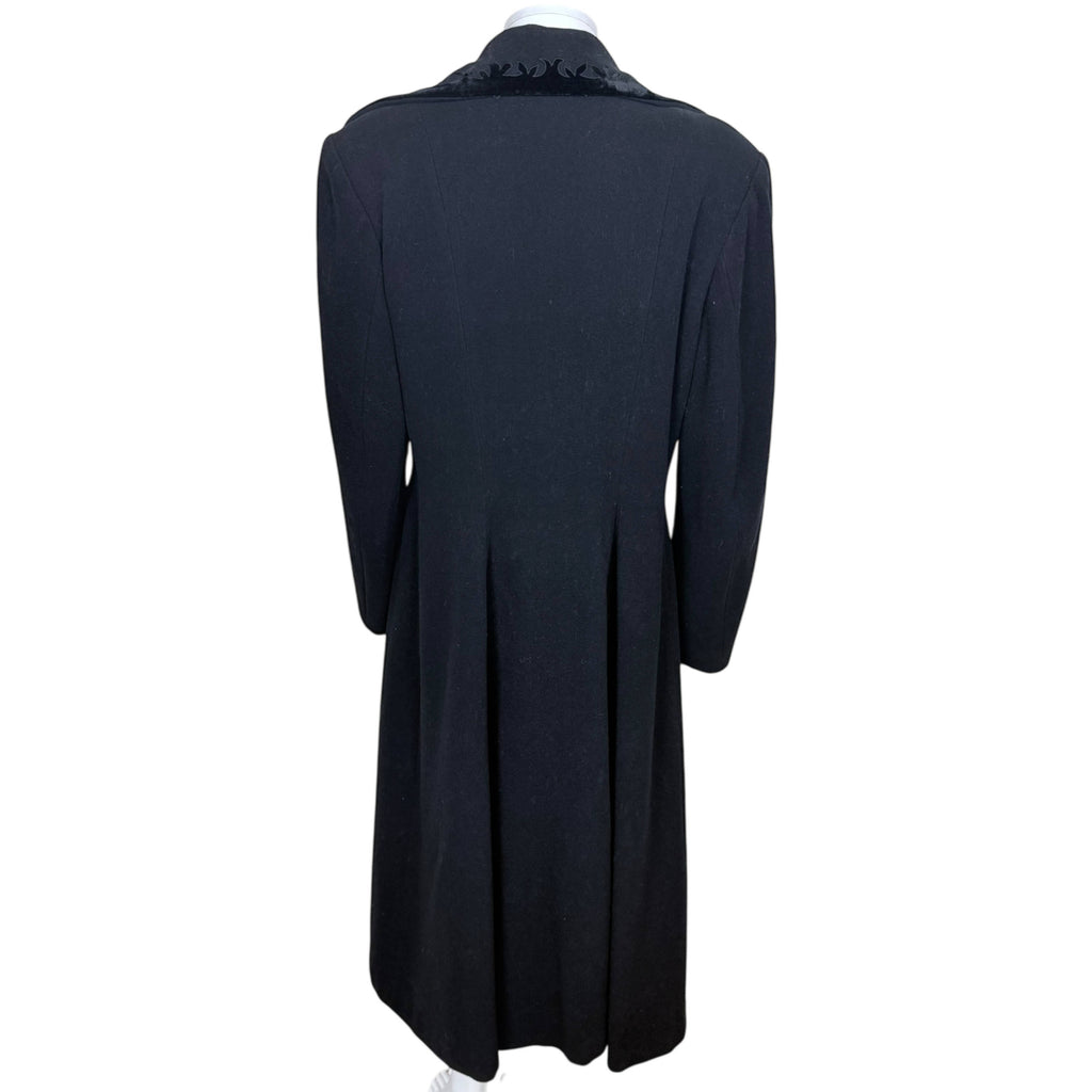 Vintage 1940s Coat Black Wool Princess Style Women’s Size L