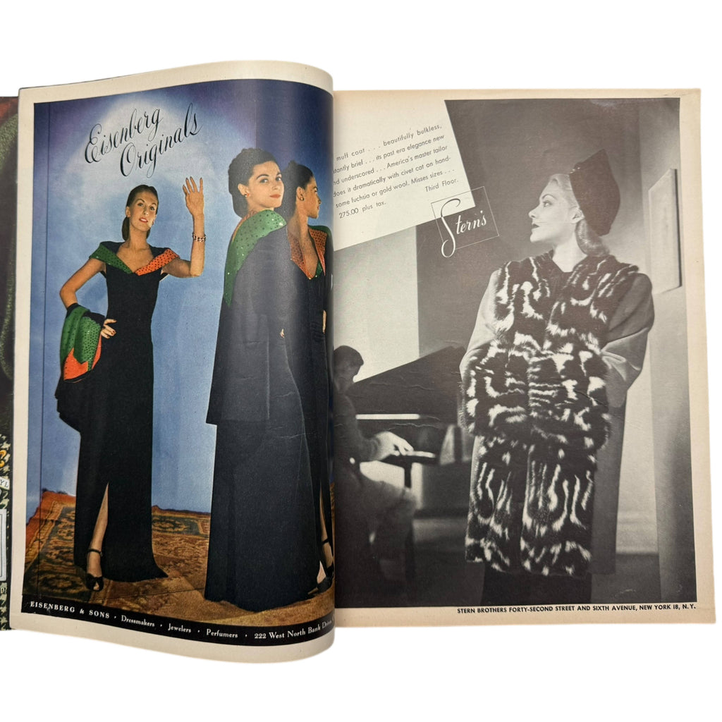 WWII Vintage Vogue Magazine October 15 1944 Issue Paris Haute Couture, Picasso in Paris, Hattie Carnegie