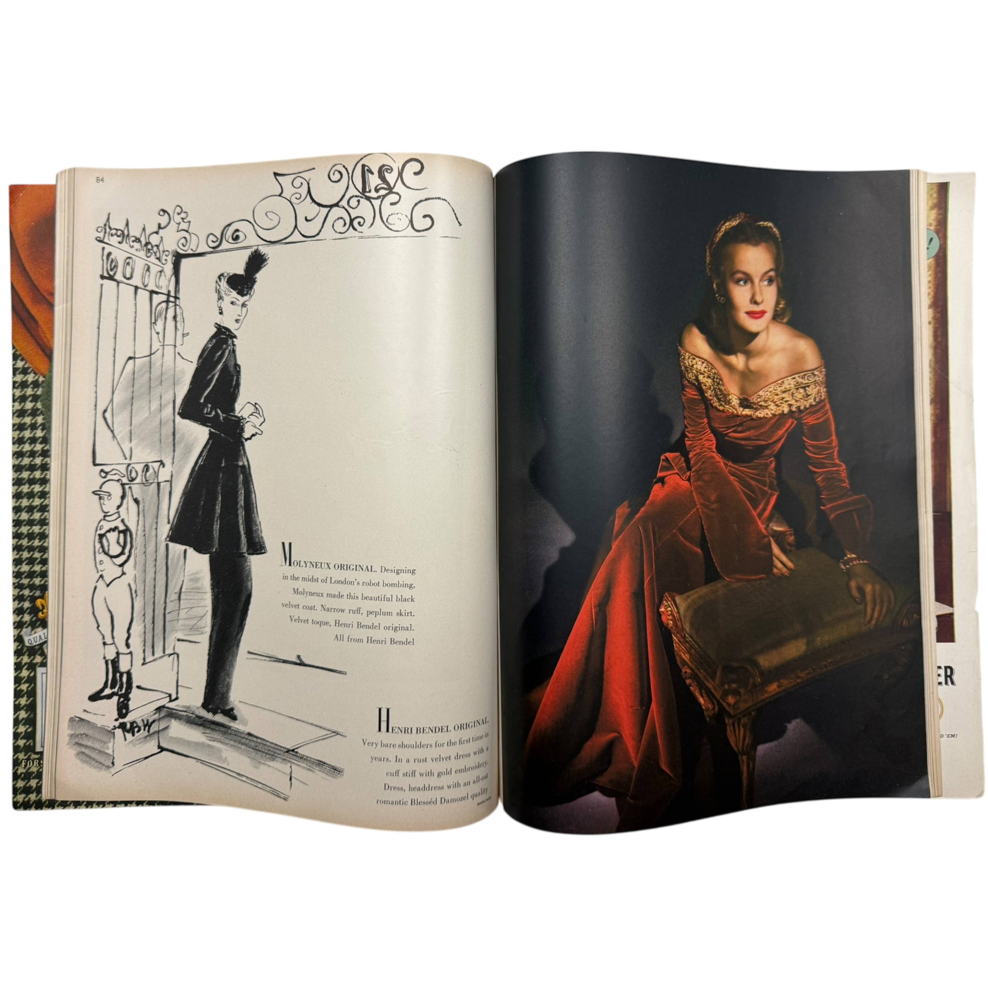 WWII Vintage Vogue Magazine October 15 1944 Issue Paris Haute Couture, Picasso in Paris, Hattie Carnegie