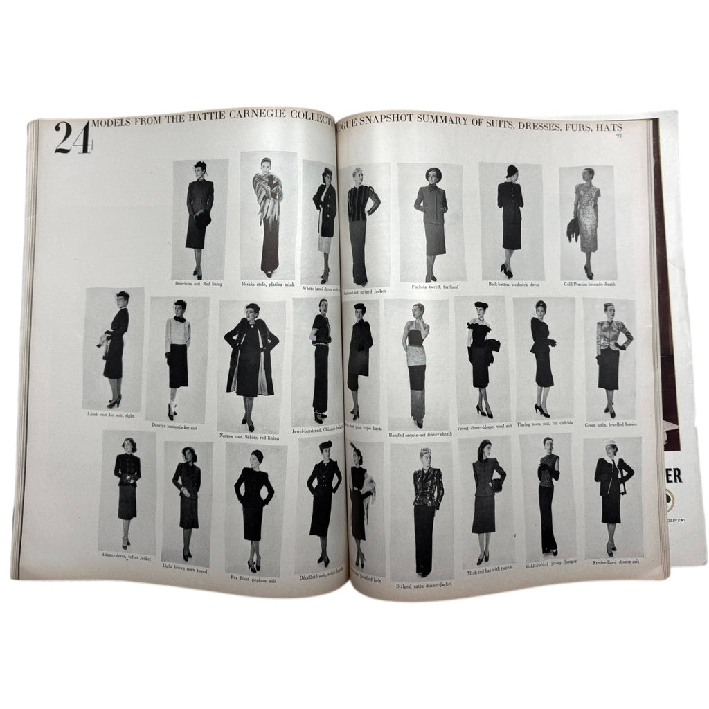 WWII Vintage Vogue Magazine October 15 1944 Issue Paris Haute Couture, Picasso in Paris, Hattie Carnegie