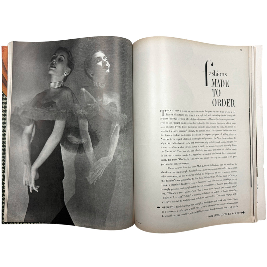 WWII Vintage Vogue Magazine October 15 1944 Issue Paris Haute Couture, Picasso in Paris, Hattie Carnegie