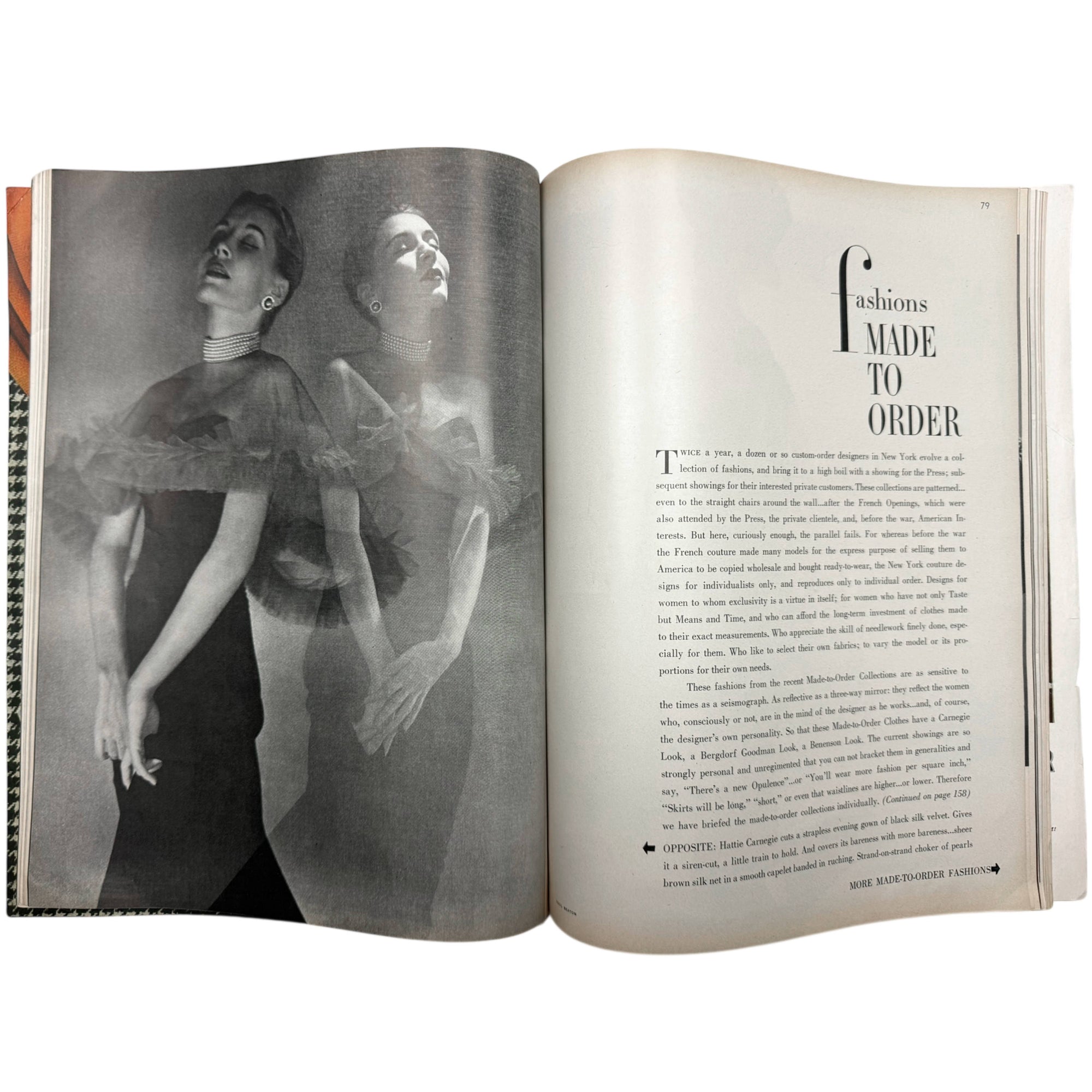 WWII Vintage Vogue Magazine October 15 1944 Issue Paris Haute Couture, Picasso in Paris, Hattie Carnegie