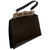 Vintage 1950s Handbag Black Vinyl w Geometric Metal Frame