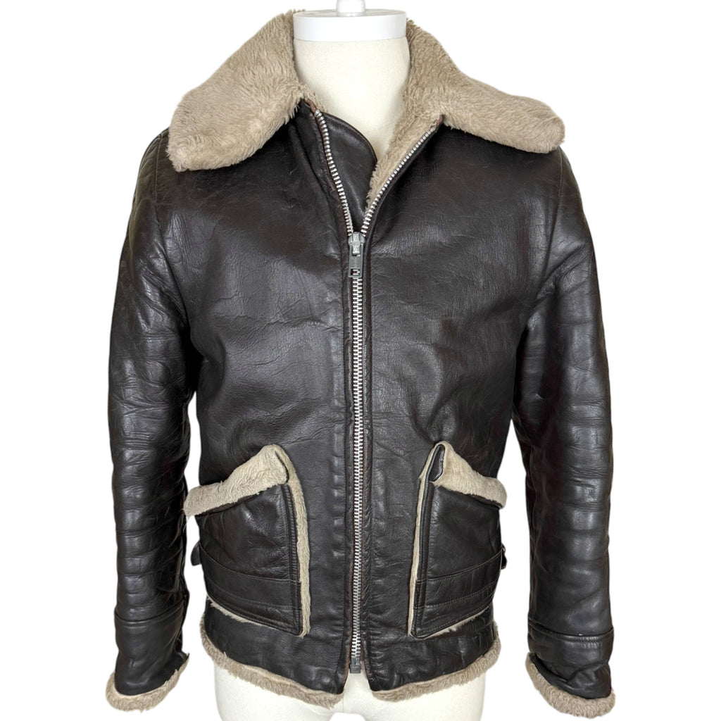 Vintage 1950s Leather Bomber Jacket British Mfg Montreal S