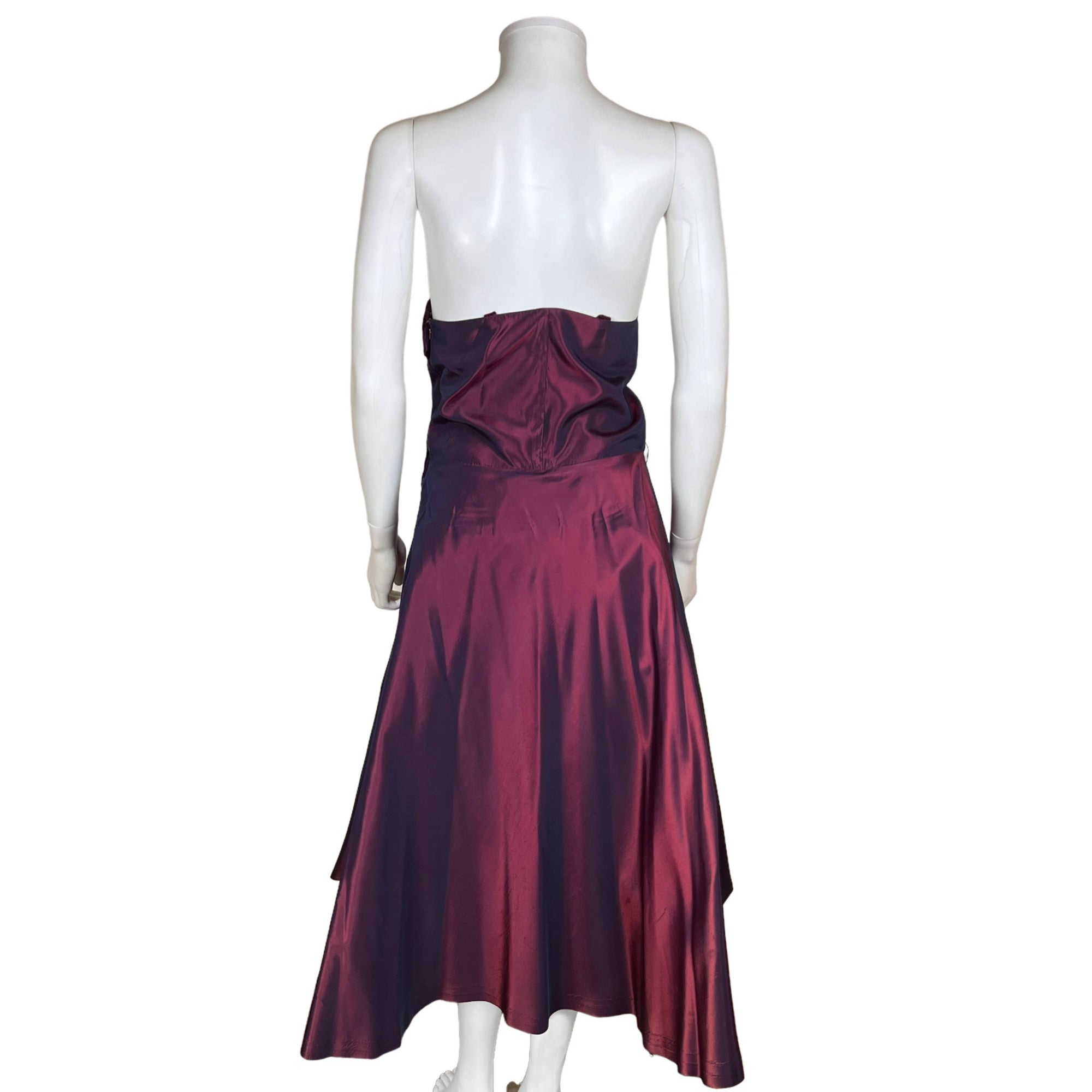 Vintage 1950s Dress with Jacket Purple Taffeta Size M