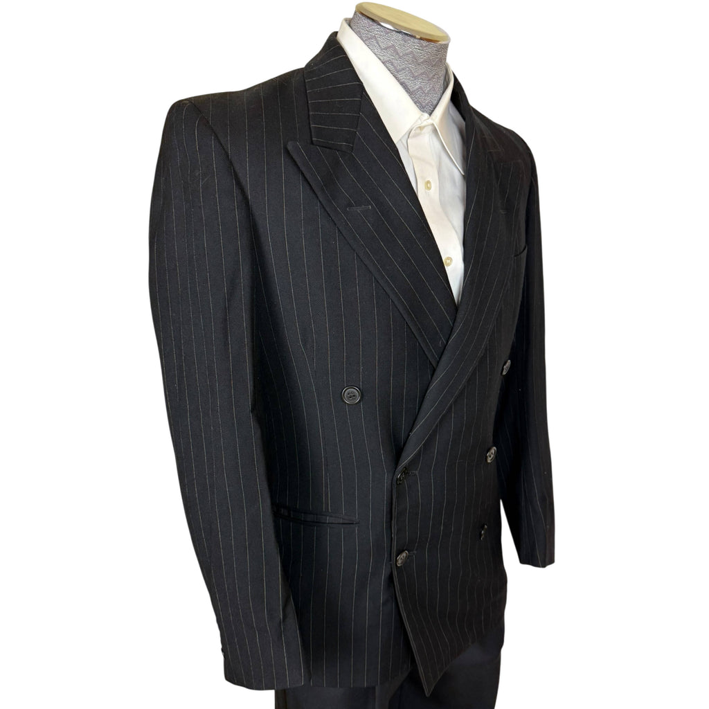 Vintage 1951 pinstripe suit jacket with six-button double-breasted front