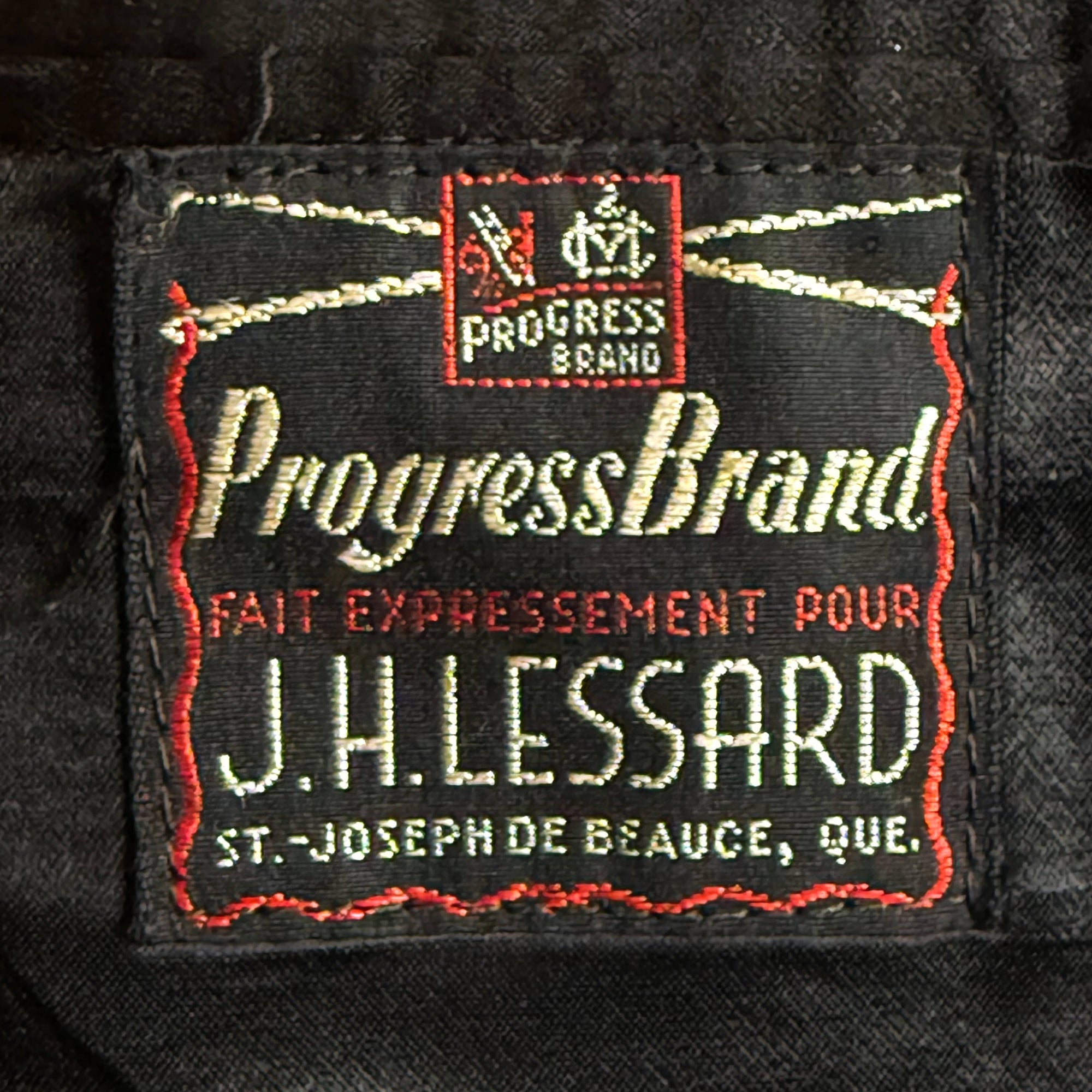 Progress Brand J.H. Lessard St-Joseph de Beauce Quebec label