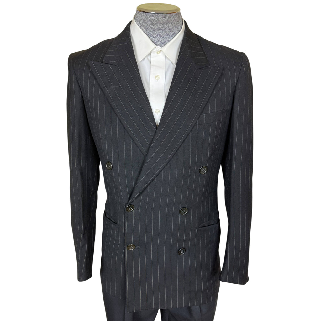 1951 Progress Brand double-breasted pinstripe men's suit jacket