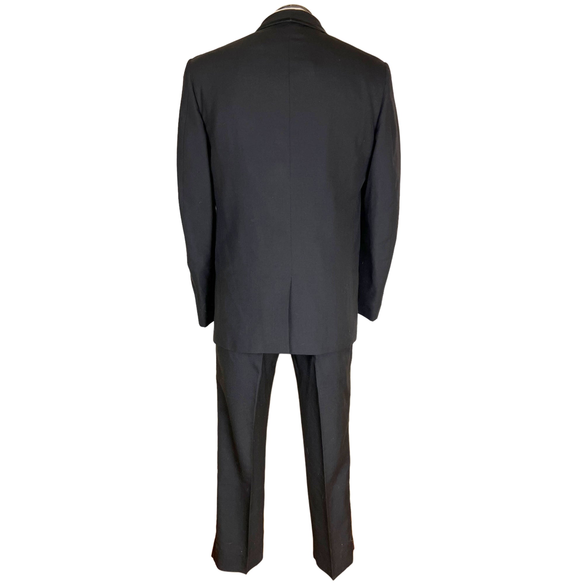 Vintage 1960s Tuxedo Suit Satin Trim Shawl Lapels Sz M