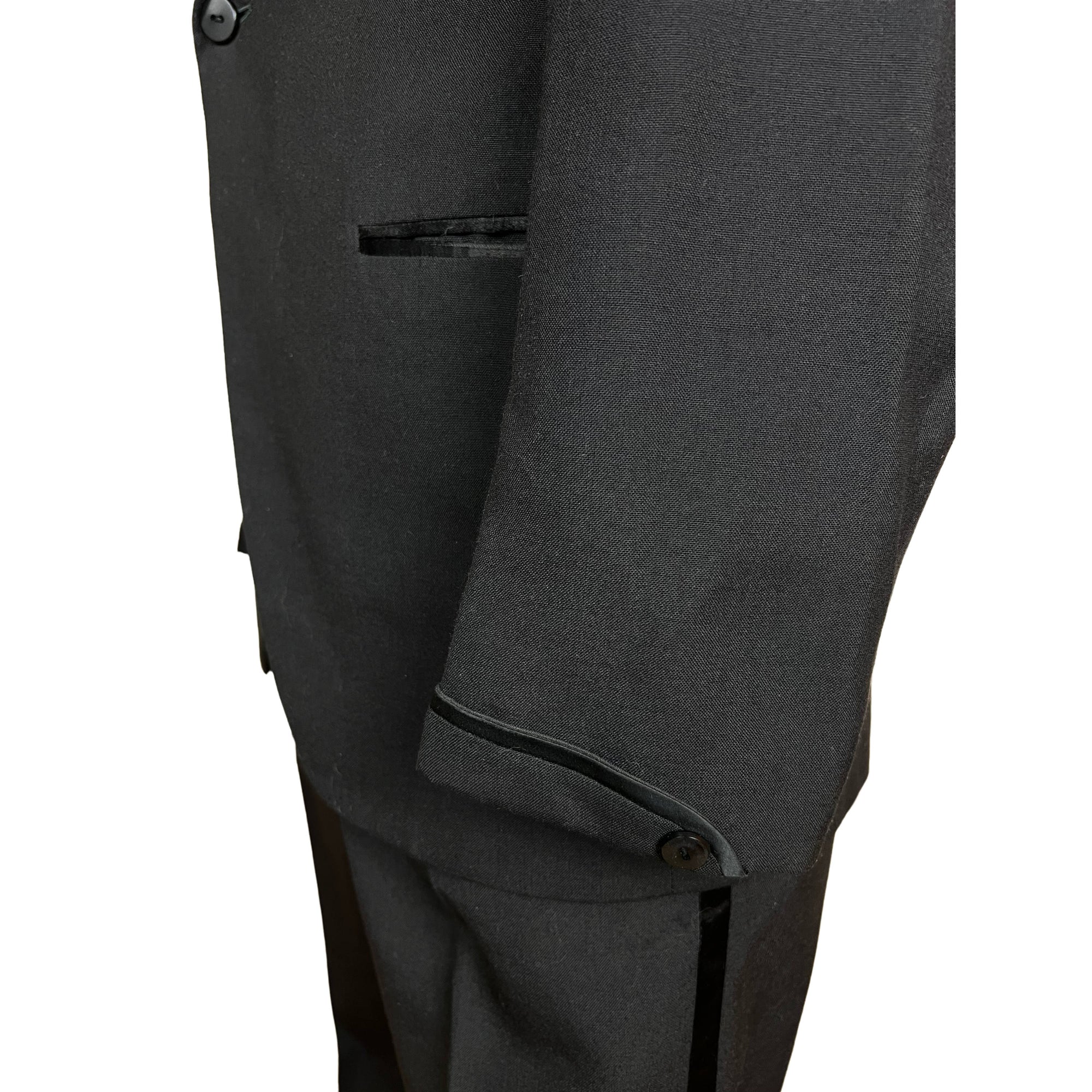 Vintage 1960s Tuxedo Suit Satin Trim Shawl Lapels Sz M