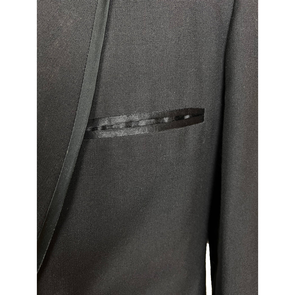 Vintage 1960s Tuxedo Suit Satin Trim Shawl Lapels Sz M