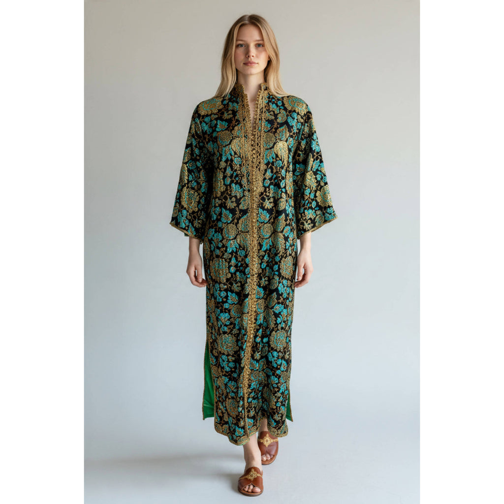 AI Generated model wearing vintage 1960s Moroccan kaftan
