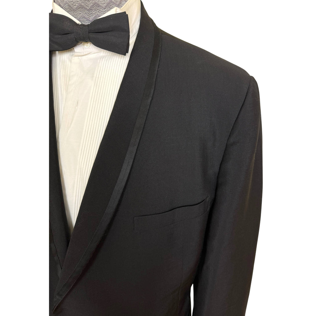 satin trimmed shawl collar on 1966 tux jacket
