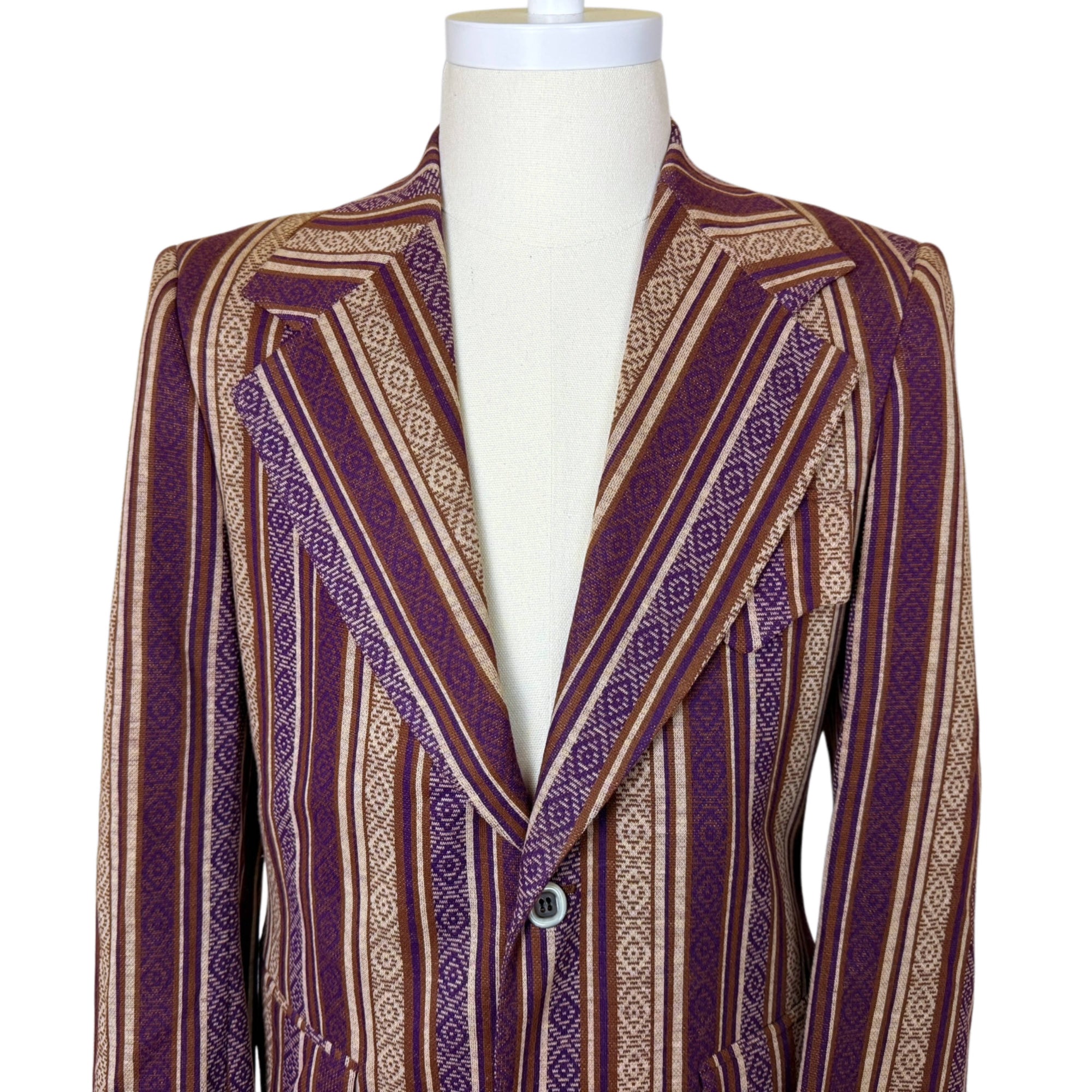 Vintage 1970s Sports Jacket Mens Mod Dandy Fashion Size S