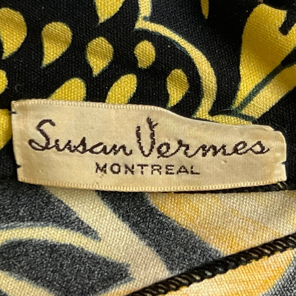 Vintage 70s Floral Polyester Dress Bare Midriff Lucia Italy