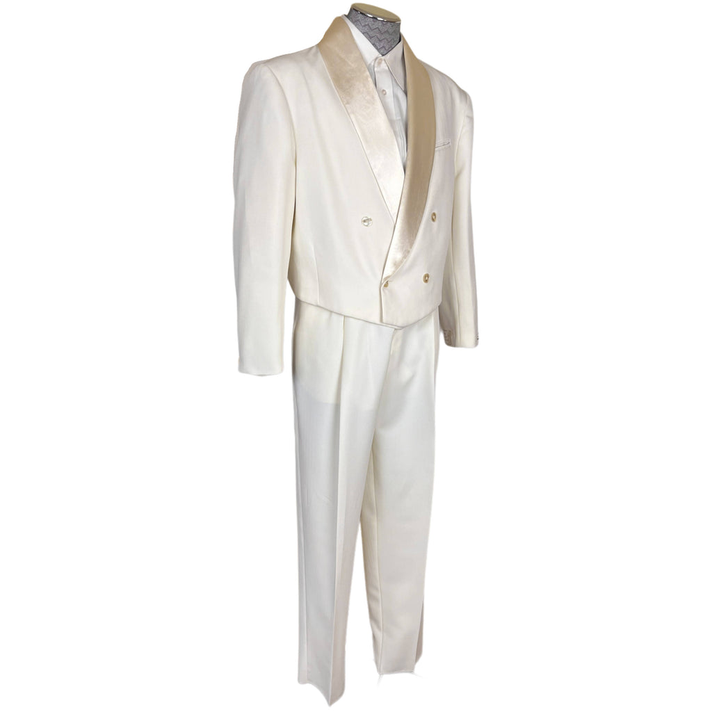Vintage NWT 1980s White Tuxedo Size 42 Pierre Segal Paris