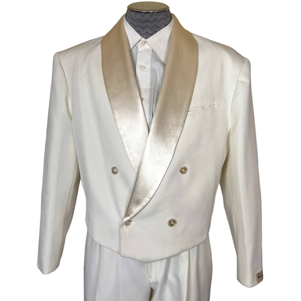 Vintage NWT 1980s White Tuxedo Size 42 Pierre Segal Paris