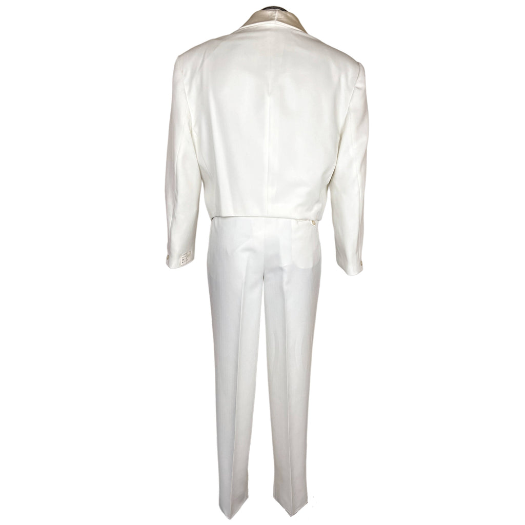 Vintage NWT 1980s White Tuxedo Size 42 Pierre Segal Paris