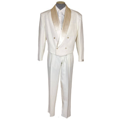 Vintage NWT 1980s White Tuxedo Size 42 Pierre Segal Paris