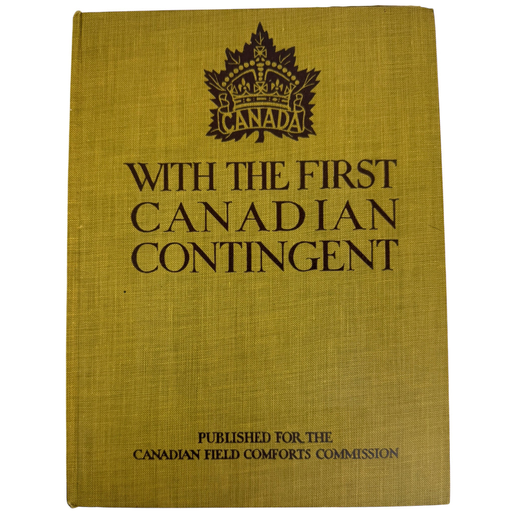 Cloth cover of WWI CEF Book With The First Contingent 