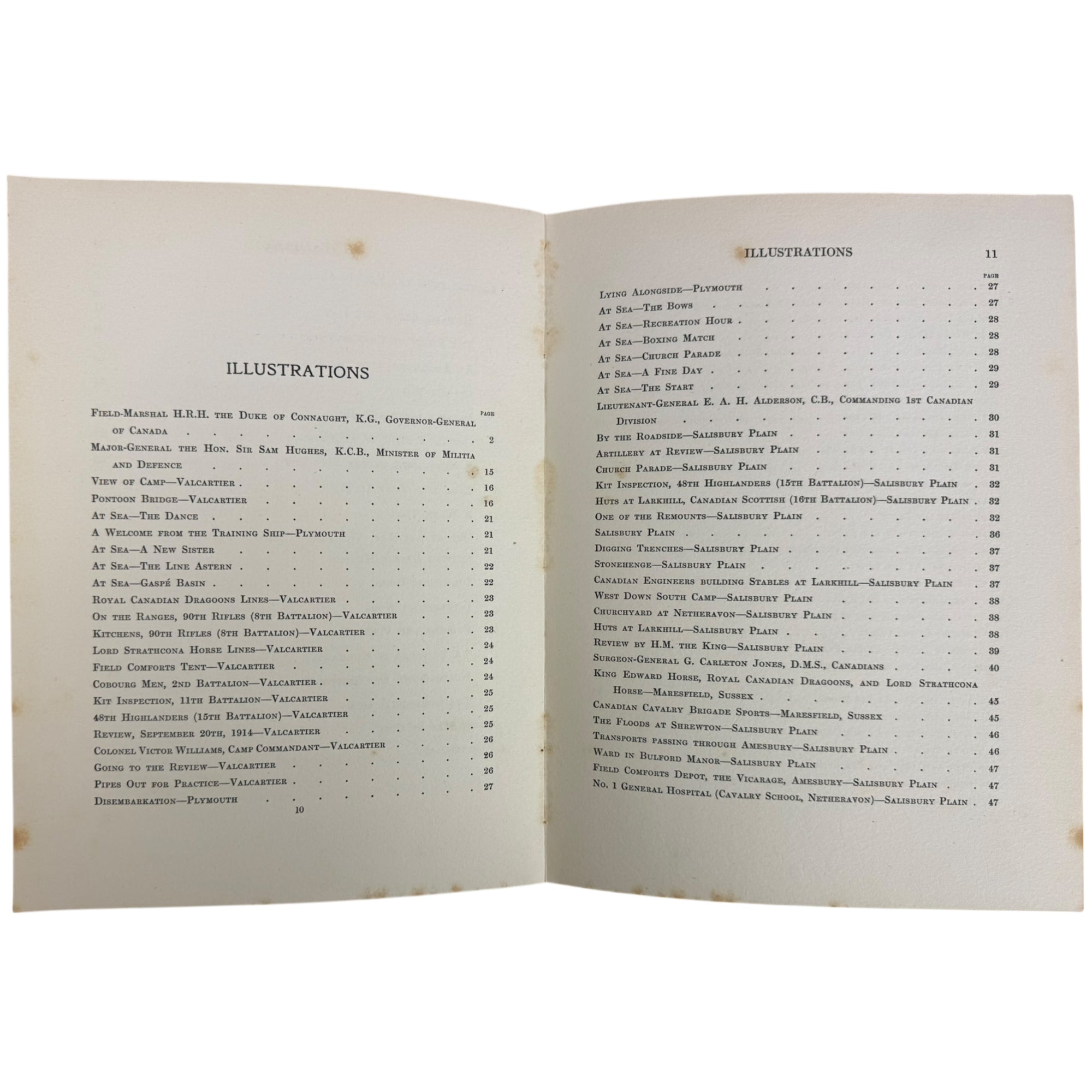 illustrations list tWWI  Book With The First Contingent 