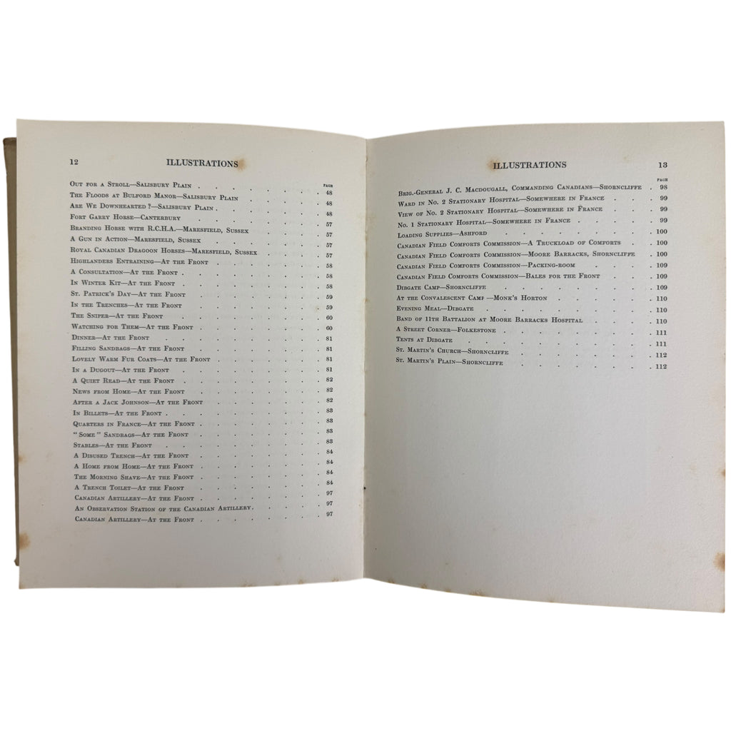 illustrations listing of
 With The First Contingent 