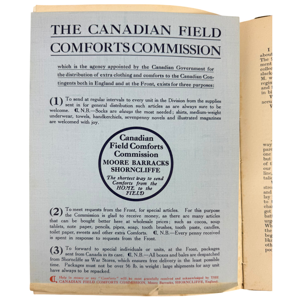 insert in WWI  Book With The First Contingent 